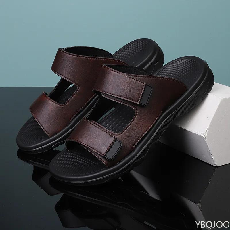 Fashion Summer Beach Men Sandals Outdoor Male Retro Comfort sandal Holiday Casual leather Men Flip Flops Anti slip Fashion Male slippers
