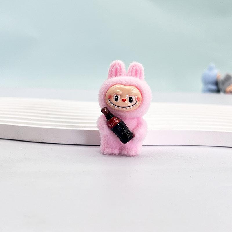

Брелок из смолы в виде кролика с бутылкой колы: Трендовая игрушка-сюрприз, сделай сам, ювелирный аксессуар розовый