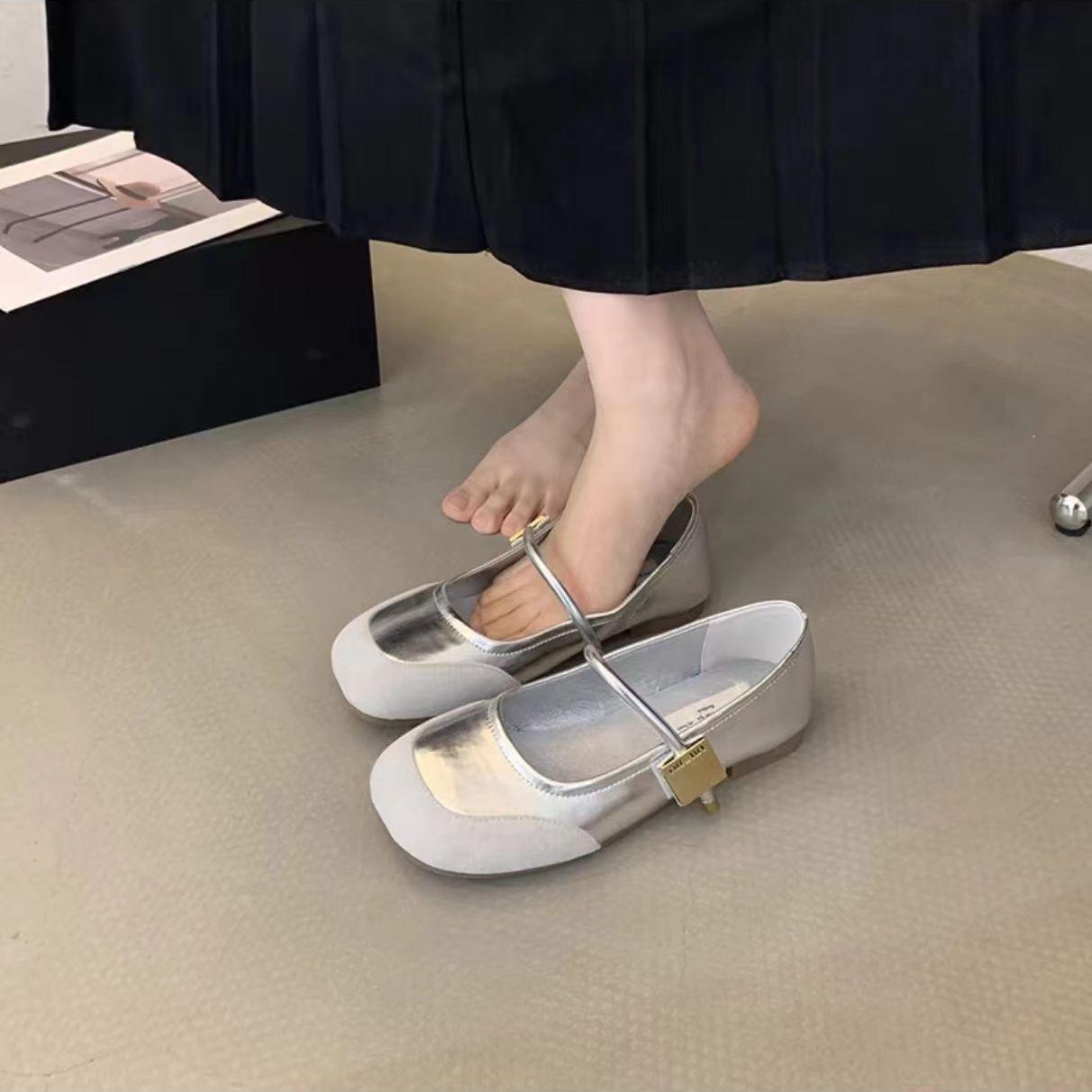 

With skirt soft-soled single shoes women s 2025 new French temperament Mary Jane women s shoes ballet shallow mouth gentle flats 35