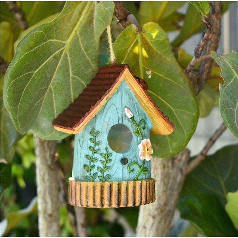 J1UL1N 2 Pcs Bird House For Outside Hanging Bird Houses For Outdoor Colorful Decorative Cute Resin Bird Houses