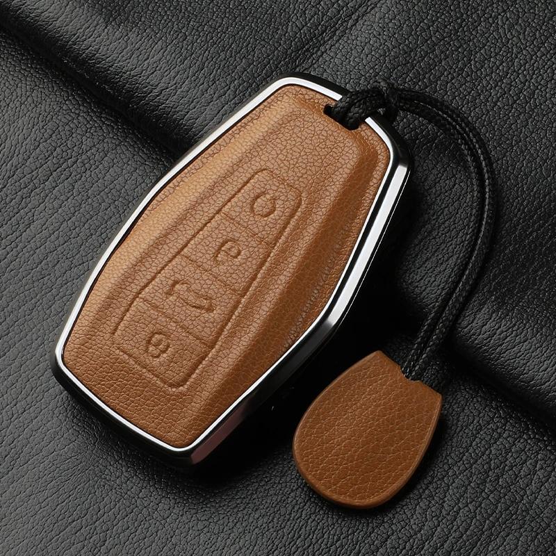 For Geely Car Key Case Cover  Coolray X6 X7 Geometry C Emgrand Global Kulrey Hawk Gx7 Okavango Nl3 Metal And Leather
