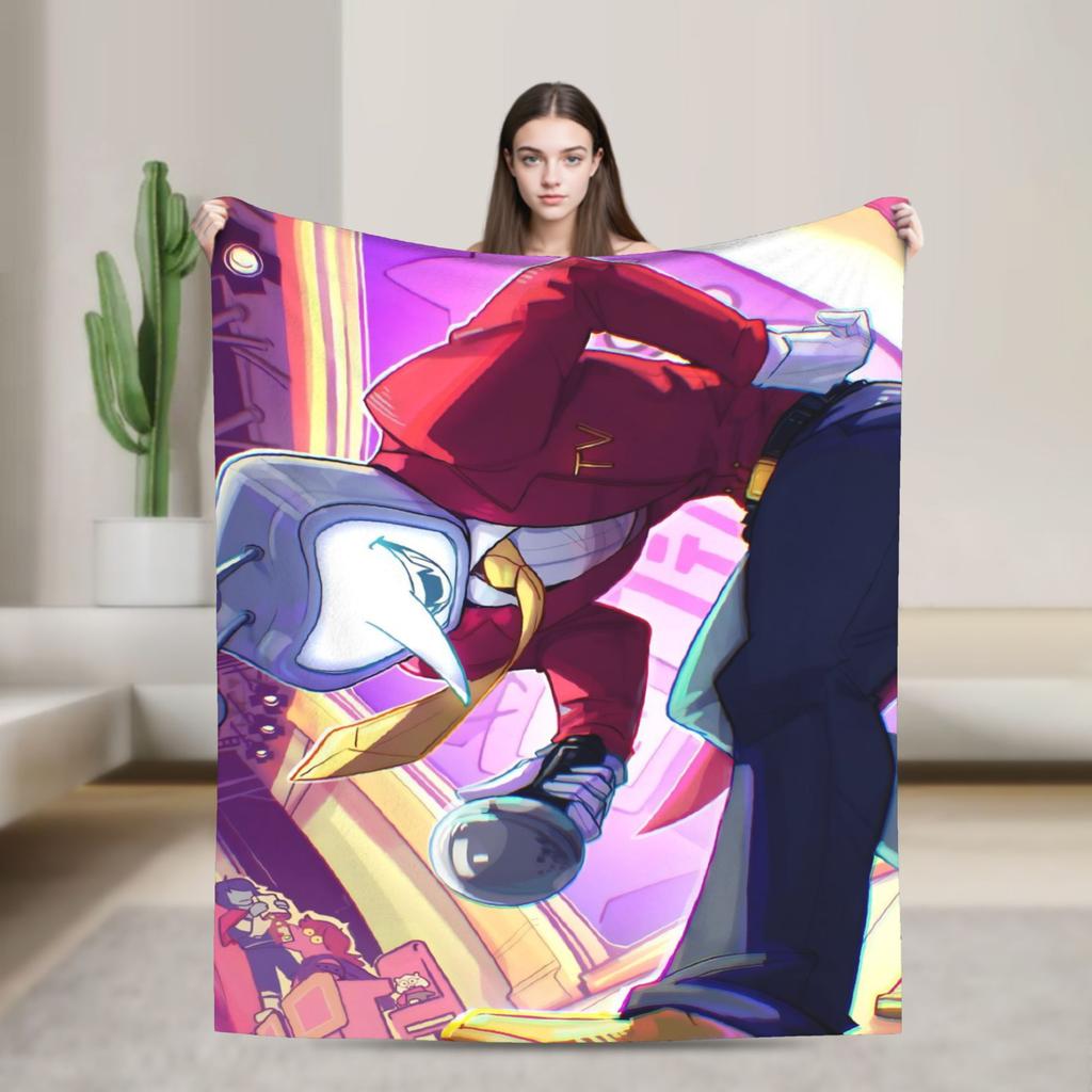 Gra Deltarune Tenna TV Koc Flanelowy Zabawny Koc Rzutowy do Domu Hotelu Sofy 150*125cm Pluszowa Cienka Kołdra