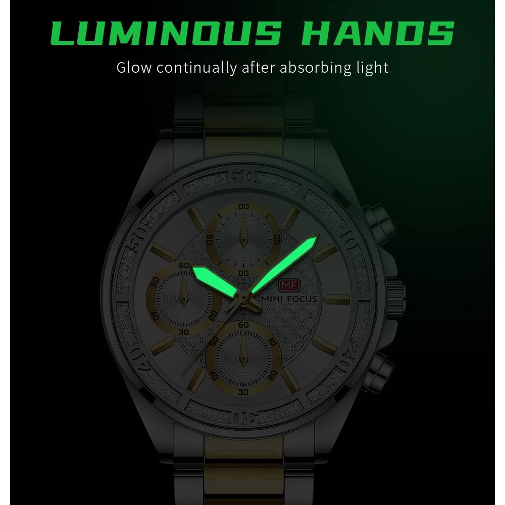 Elegant Ladies Watches Chronograph Dials Fashion Business Quartz Watch for Women Stainless Steel Band