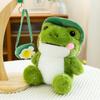 ZOCO Lächelnder Frosch Puppe Reise Frosch Puppe Plüschtier Füllung Tier Weiches Fell Geburtstag Weihnachten Geschenk Cartoon Ornament