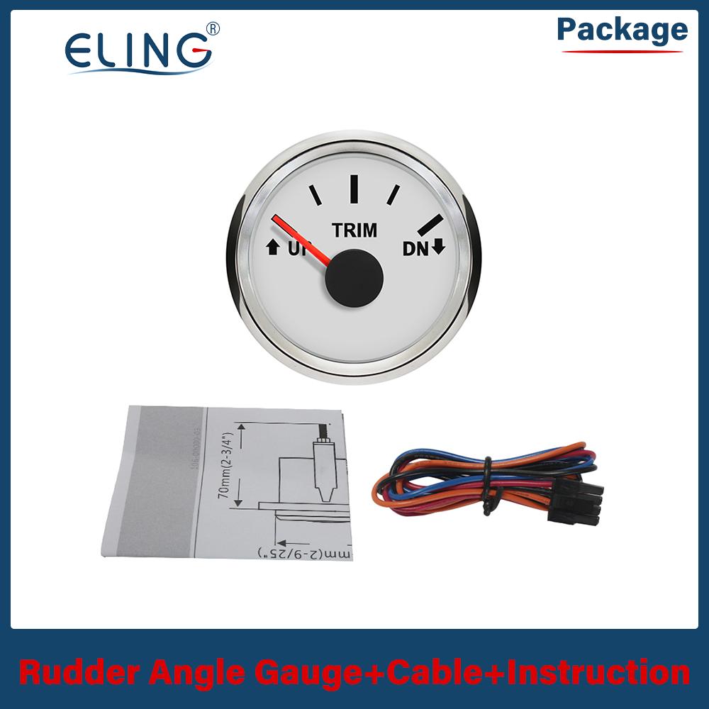 ELING New 52mm Waterproof Marine Trim Gauge Meter UP-DN Inboard Outboard Engine 0-190ohm Signal 12V 24V With Red Backlight