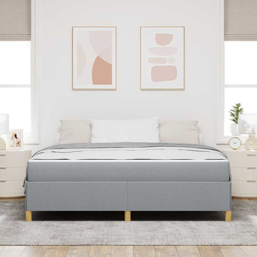 Bed Frame with Mattress Light Grey 180 x 200 cm Fabric