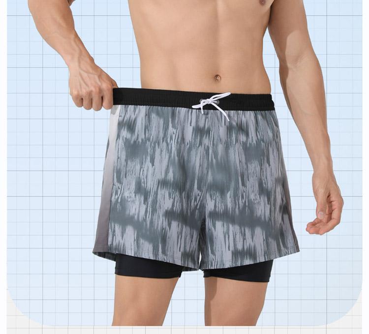 Xtep Men's Flat Corner Fake Two-Piece Swimming Pants