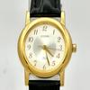 Used [New battery] CITIZEN Fill Gold Women's Watch Oval 1032-K001897 2D0695 New Belt