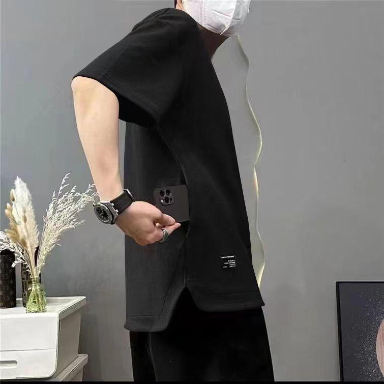 Men's Summer Short-Sleeve Loose-Fit Casual T-Shirt with Invisible Pocket