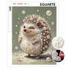 Cute Winking Hedgehog Framed Pearl Painting Kit DIY 3D Sparkling Bead Canvas Art Relaxing Handmade Craft Gift for Women for Decorating Home