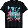Funny Happy Camper T-Shirt – Camping Trailer RV Apparel for Kids & Women Tee