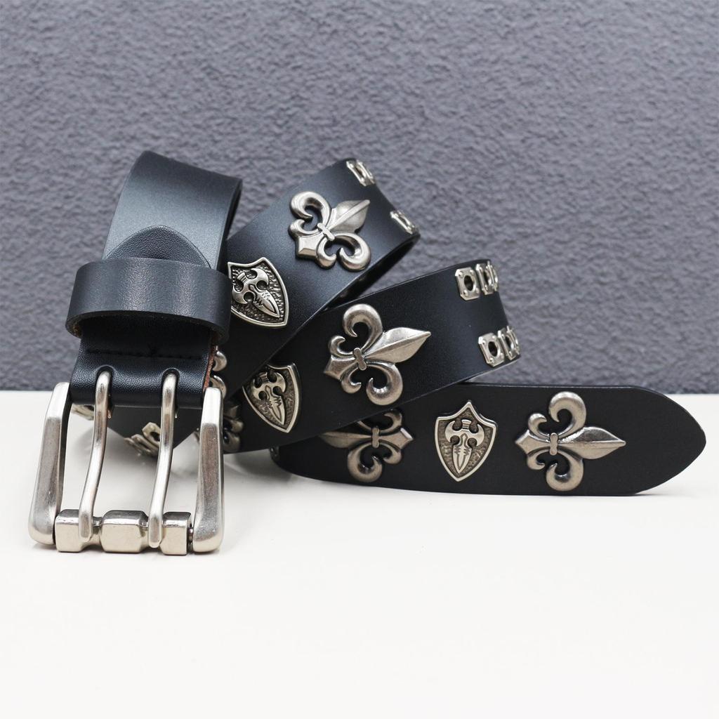 Abi Y2K Personalized Leather Belt with Rivet & Eyelet Design