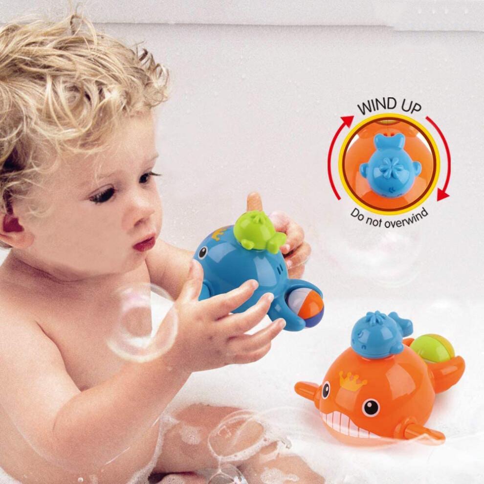 Motor Skills Development Bath Toy, Mold Free Non-Toxic Swimming Whales For Interactive Play In Water Table Pool Bath Time, 1 Set