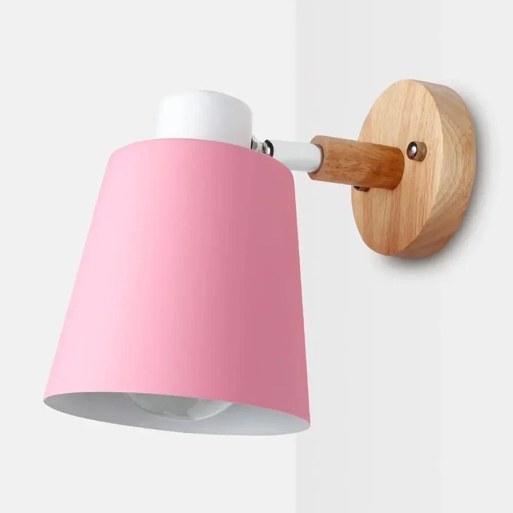 Wall Lamp Macaron Simple Iron Decor Wall Sconces For Bedroom Bedside Study Entryway Aisle Nordic Home Indoor Decorative Lights