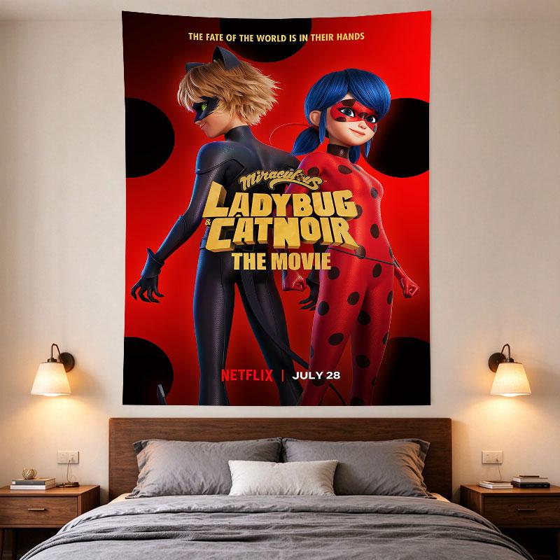 Miraculous Ladybug Cat Noir Netflix Movie Poster Red