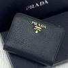 Used Beautiful Item Built-in RFID Vitello Dino Leather Bifold Wallet Black Black