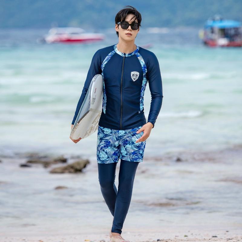 Plus Size Long Sleeve Rash Guard Set Women Men - UV Protection Surfing Snorkeling Suit With Built-in Bra Pad