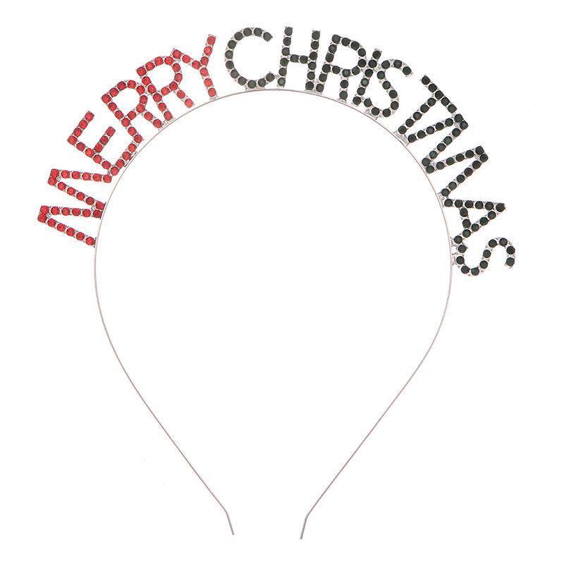 European & American Patchwork Christmas Headband - MERRY CHRISTMAS Hair Accessory