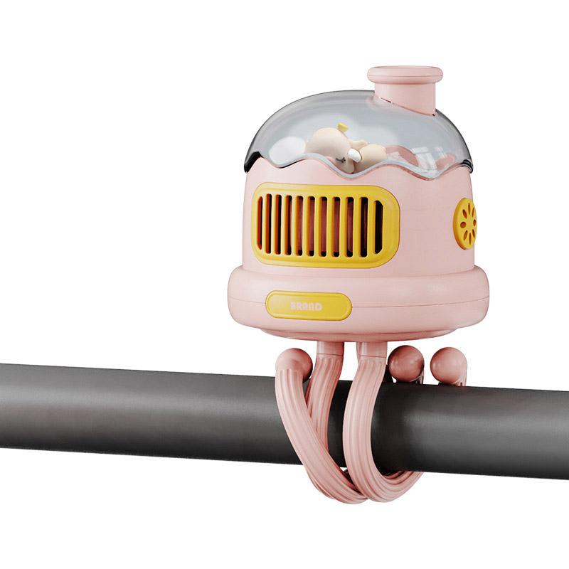 

Stroller Cooling Fan Flexible Tripod Clip-on Silent Fan Handheld Personal Fan for Dormitory (No Shaking) Pink