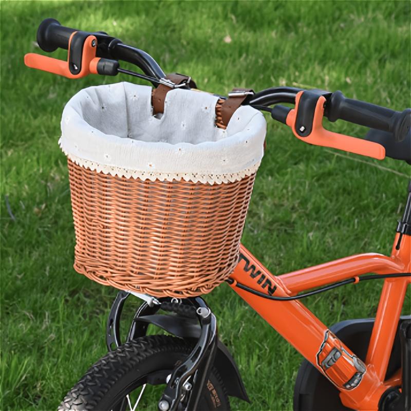 Hand-Woven Bicycle Basket Suitable for Commuter, Balance Bike & Bike Frame - Rustic Bike Basket with Lining, Durable Bike Carrier for Front Wheel Rack