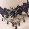 Vintage Gothic Korean Simple Ladies Lace Necklace Exaggerated Black Lace Drop