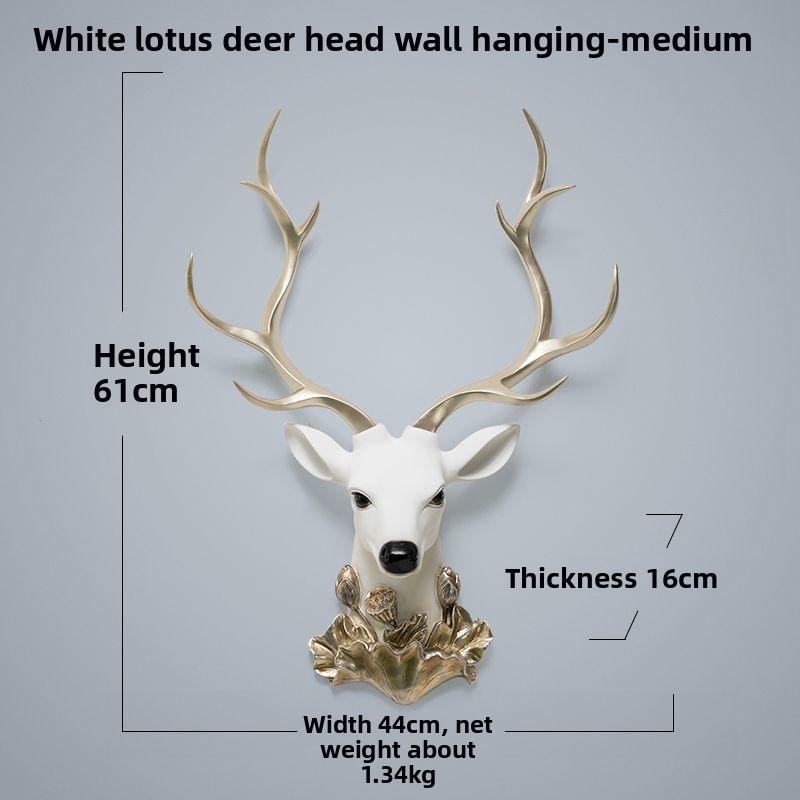 BEPAN Resin decorative items, American-style living room TV background wall decorations, wealth-attracting deer head wall hangers