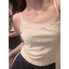 Summer new U-neck floral short-sleeved front-shoulder short top for women, slim backing, small fresh and thin T-shirt for women