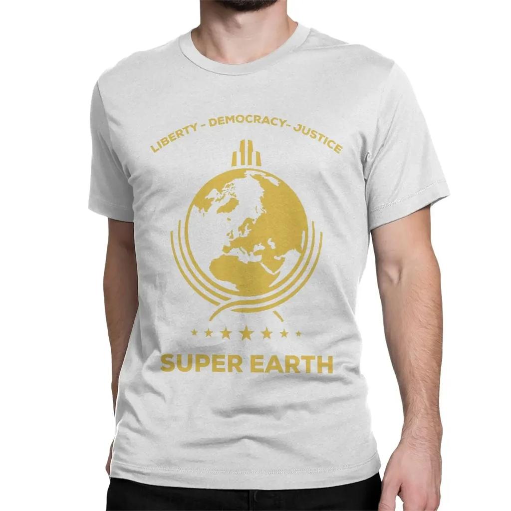Helldivers Super Earth Tauchen in die Hölle für Männer Frauen T-Shirts Vintage T-Shirts Kurzarm T-Shirts Reine Baumwolle Große Größen Tops