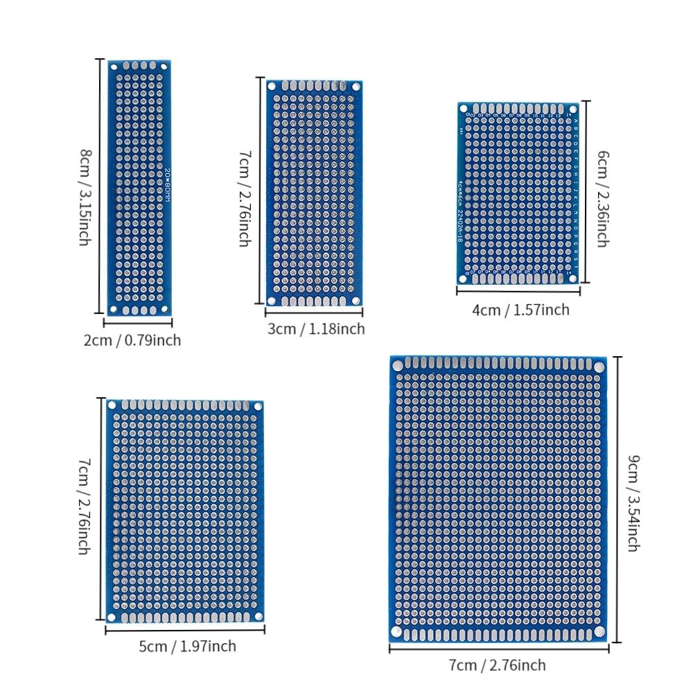 30 buc Placă PCB cu două fețe 2x8 3x7 4x6 5x7 7x9cm Universal Experiment Blue Prototype Circuit Board Kit electronic