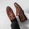 Mode Luxus Herren Lederschuhe Mode Leopard Slipper Bequeme Business Party Slipper Freizeitschuhe für Herren Mokassins Große Größe 38-46