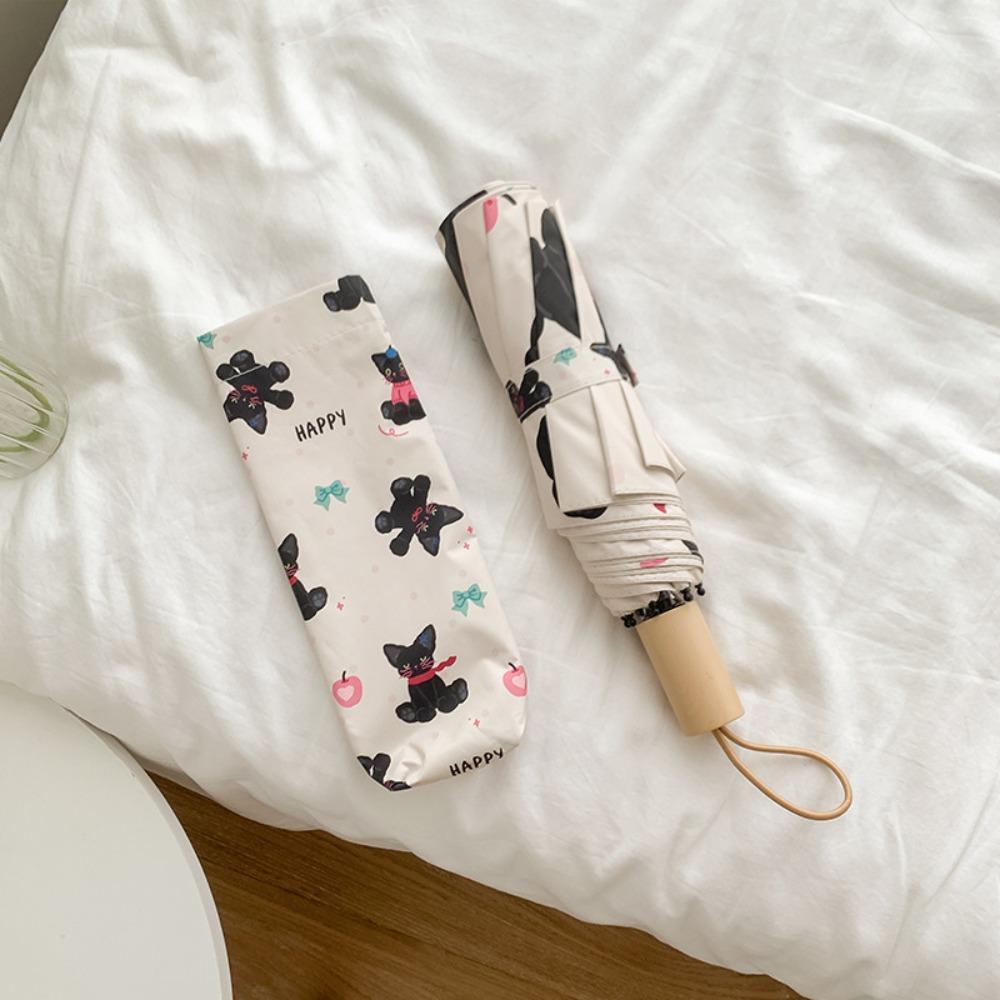 

Зонт складной с рисунком кошек, защита от УФ-лучей, мультяшный, портативный, 2 в 1, карманный, от солнца, для женщин и мужчин Style 1