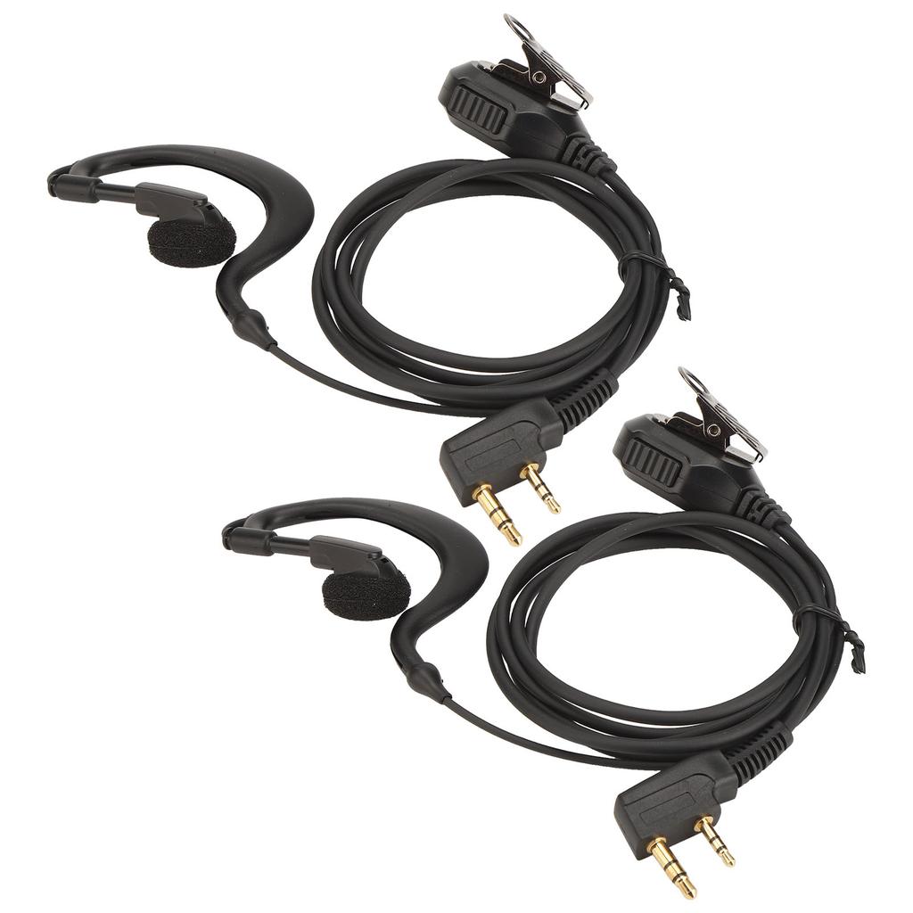 Two Way Radio Earpiece Universal K Head 2 Pin Electroplating Walkie Talkie Headset with Microphone