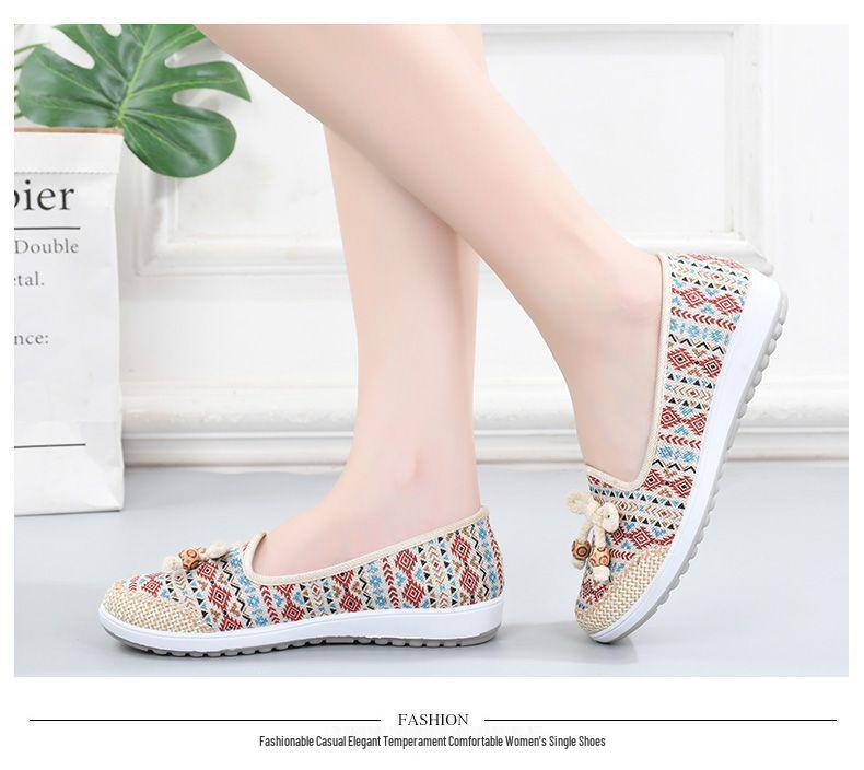 Spring-Autumn Women's Breathable Lightweight Low-Cut Non-Slip Flat Shoes for Middle-Aged & Elderly