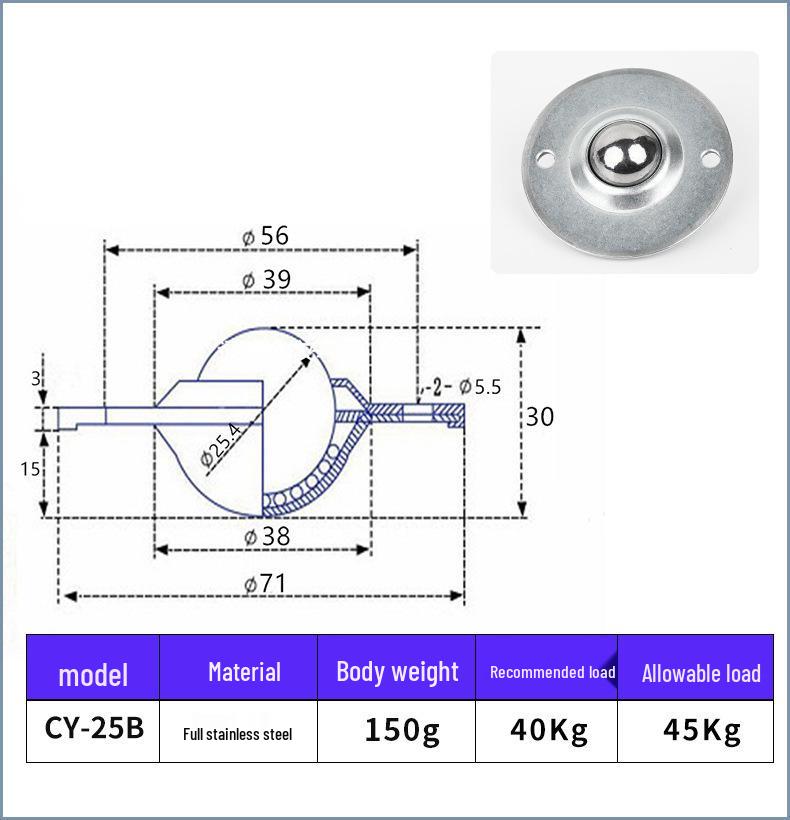 CY-25B Stainless Steel Conveyor Ball Bearing Pulley