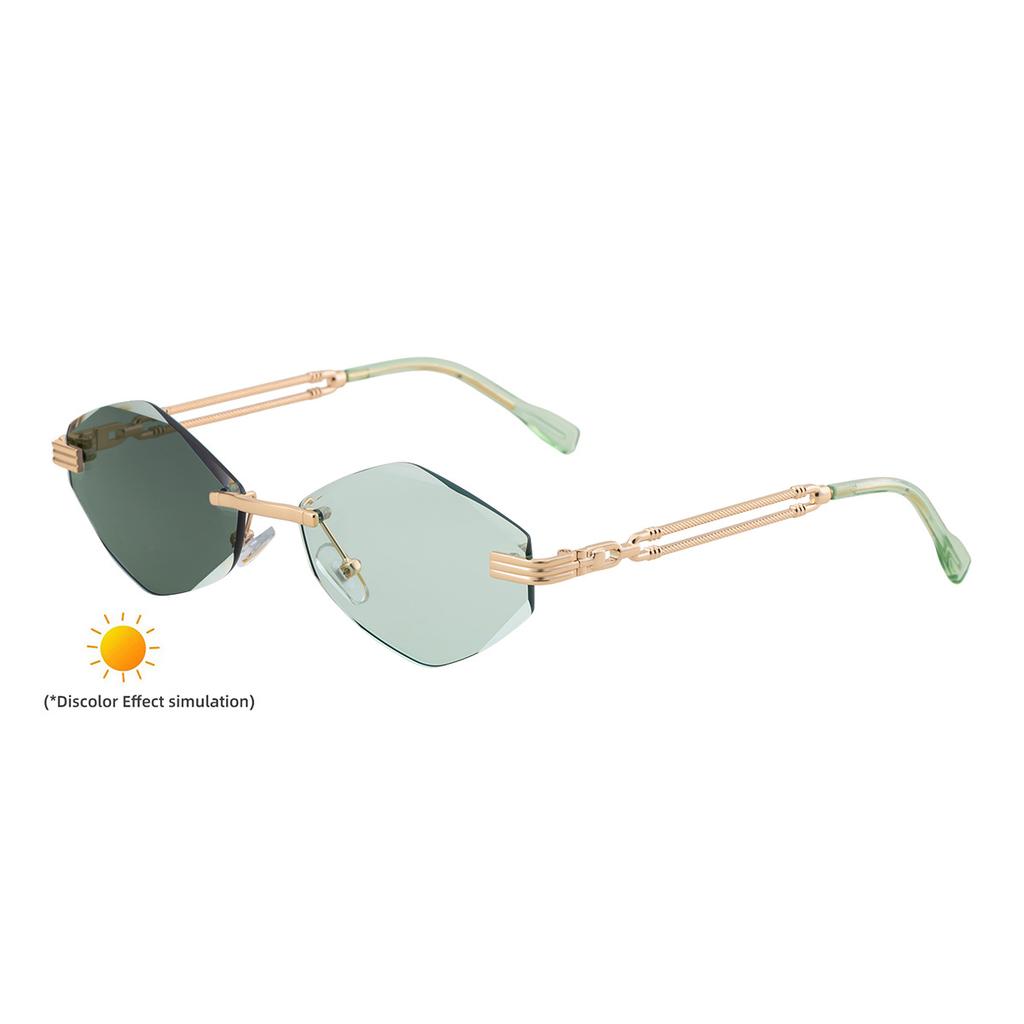 JYL TS Women's Photochromic Rimless Polygon - Unique Sun Shades WF-5G298