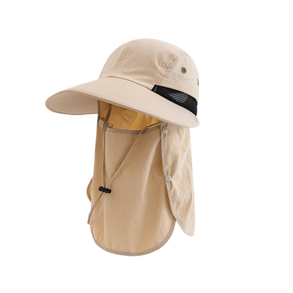 

Unisex UPF50+ UV Protection Sun Hat Detachable Full Face Neck Flap Wide Brim Breathable Mesh Outdoor Fishing Hiking Hat 55-60 хаки