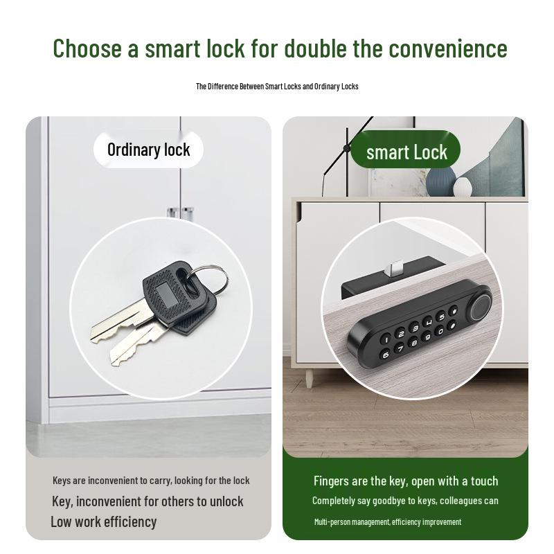 Schuhschrank Smart Fingerabdruck- & Passwortsperre für Hauseingang & Umkleideraum
