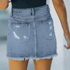 Ladies' Sexy And Fashionable Color Denim Short Skirt