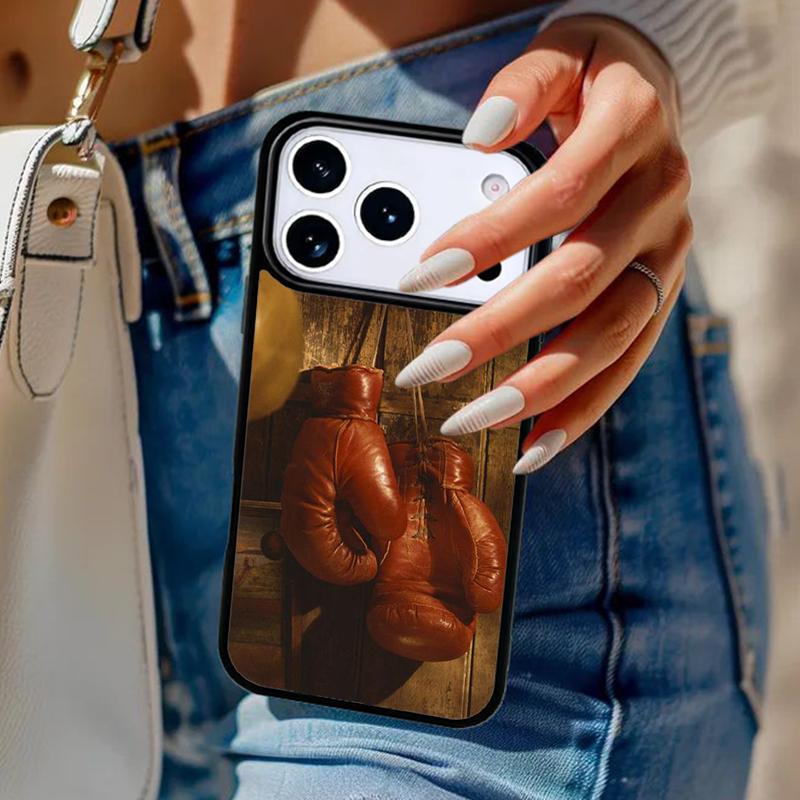 Boxing Gloves Hanging On a Wall Phone Case For iPhone 17 Air 14 15 13 12 Max Cover For Apple 14 15 16 16e 11 Pro Max Plus Coque