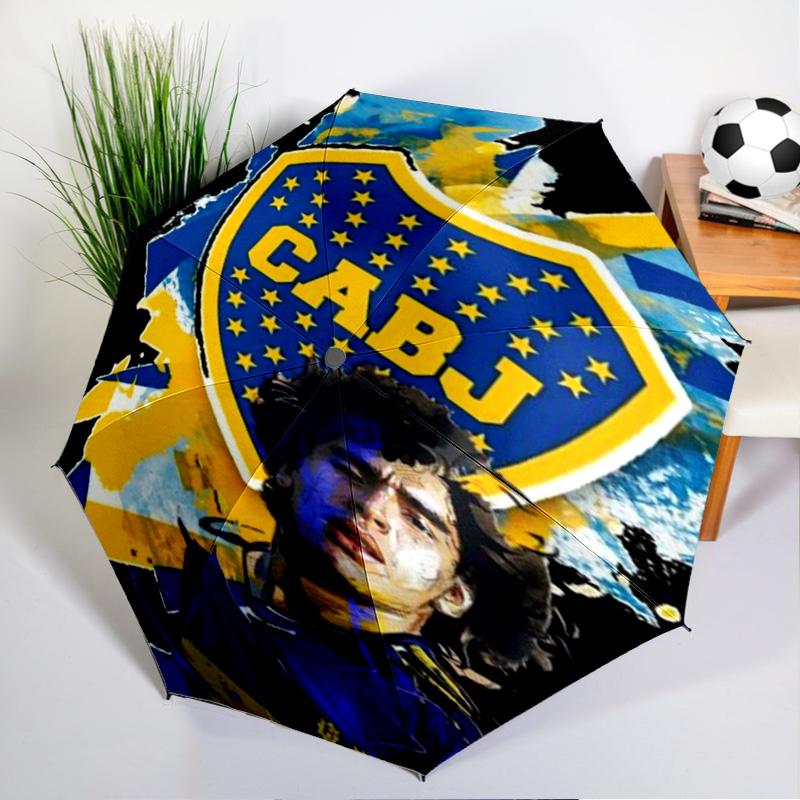 Boca Football Club Printed Automatic Umbrella, 8-Frame for Travel, Camping, Casual Umbrella, Essential Gift for for Family and Friends