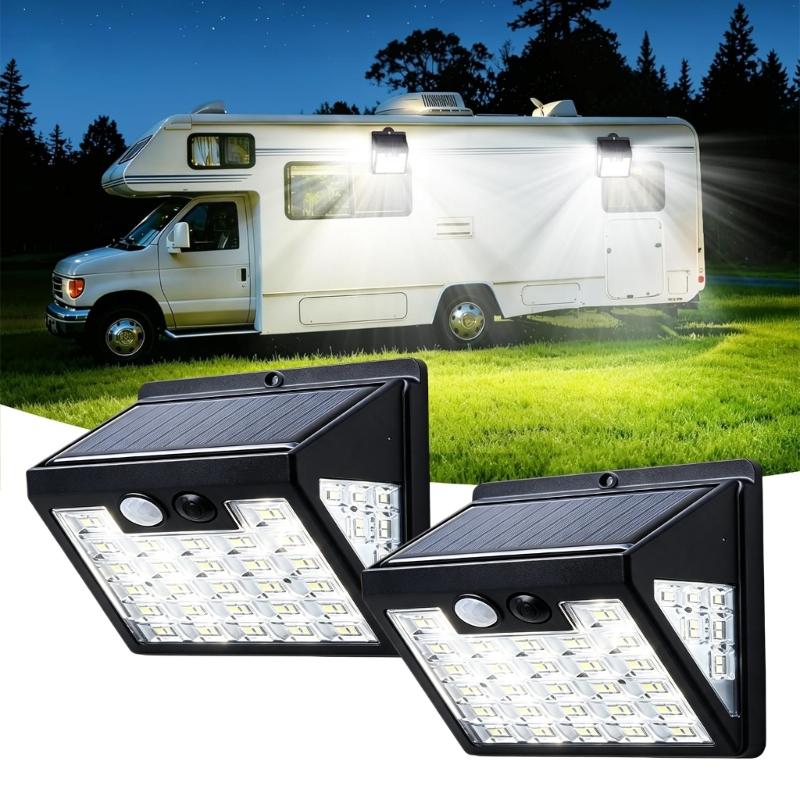 Solar Powered Outdoor Wall Lamp with Motion Activated 3-Side LED Light for Garden Porch and Walkway Areas Use