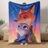 1 peça, Personagens do Filme Zootopia Cobertor de Decoração para Casa Perfeito para Sofá, Divã, Cama, Viagem, Acampamento, Carro, Praia, Soneca no Escritório Manta Macia Presente