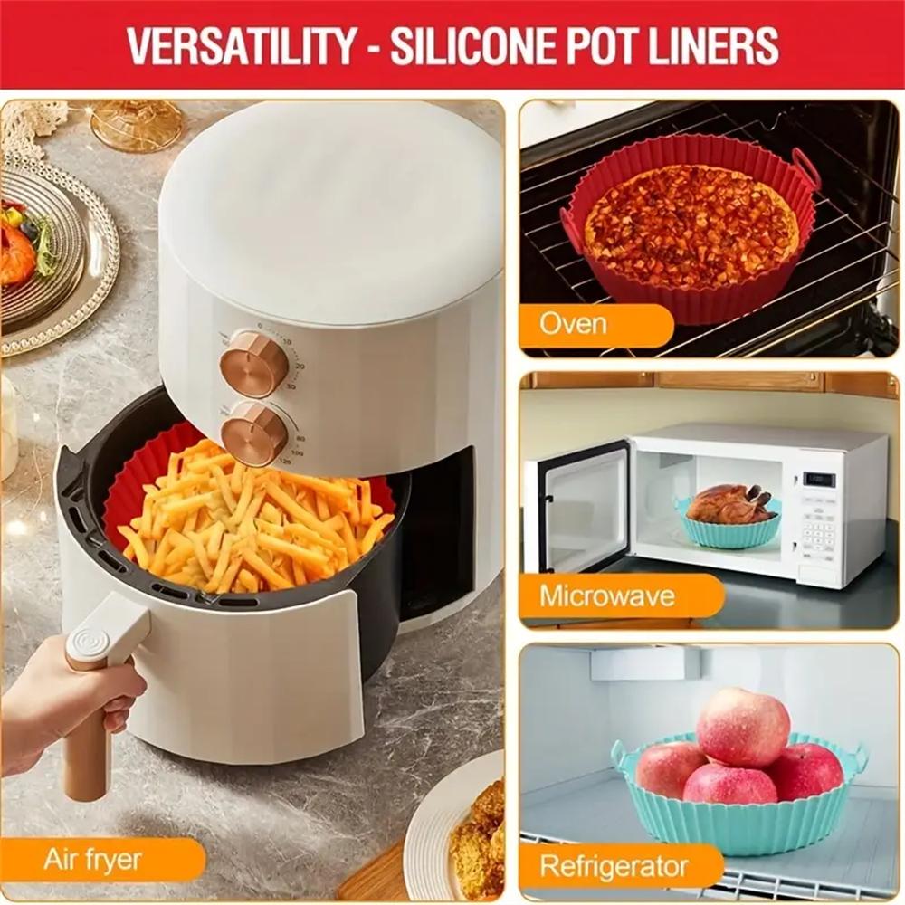Silicone Air Fryer Liner, Reusable Round Liners for Tower,BPA-Free Non-Stick Silicone Air Fryer Accessories