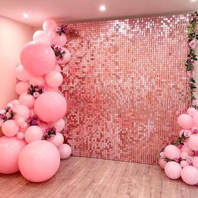 Różowe złoto kurtyna tło dekoracje na przyjęcie urodzinowe Shimmer ściana tło kurtyna foliowa Baby Shower ślub cekiny tło strony