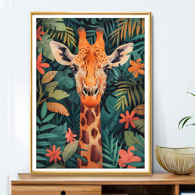5d DIY Diamond Painting Cross Stitch Animal Giraffe Diamond Embroidery Mosaic Flower Full Round Drill Home Decor