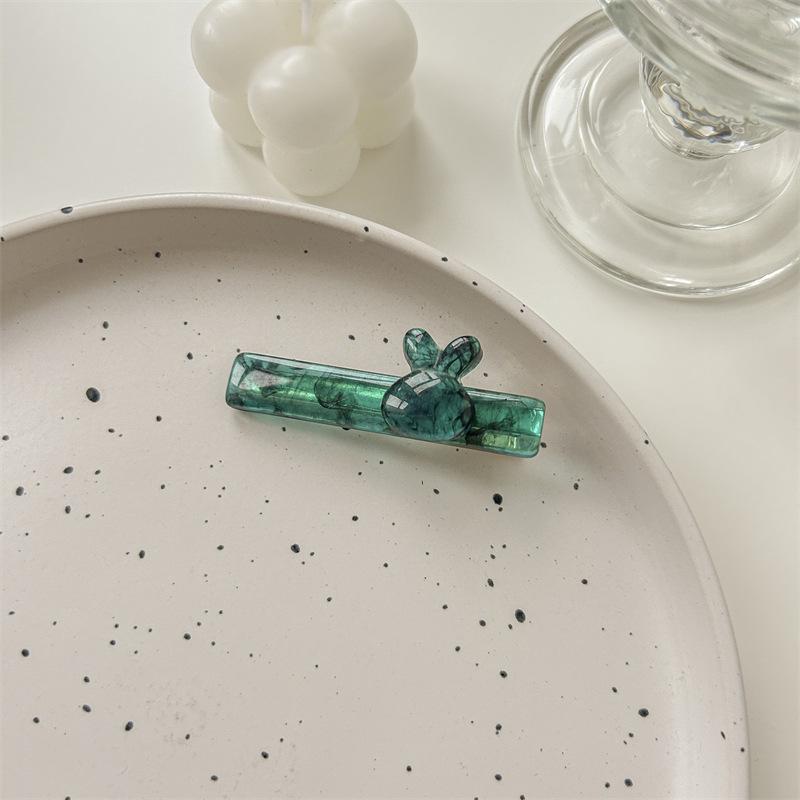 Sweet Acetate Rabbit Hairpin: Cute Duckbill Clip for Girls' Bangs - Japanese & Korean Style