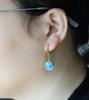 Elegant 3D Turquoise 12MM Pendant Earrings with Stainless Steel Clasps for Women