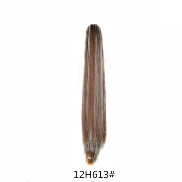Synthetische Pferdeschwanz-Haarverlängerungen, lange, gerade Klaue, Clip-in/on-Pferdeschwanz für Frauen, tägliche Party, 55,9 cm, hitzebeständiges Kunsthaar