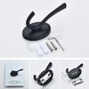 Black Coat Hooks 4-Pack Modern Metal Double Robe Hooks for Bathroom Bedroom Kitchen Hotel Garage - Wall-Mounted Towel Hooks with Space Aluminum Black