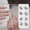 24-Piece Set: Plain White Water Nail Art Rhinestones with Crooked Heart and Fat Square Design for Nail Salons